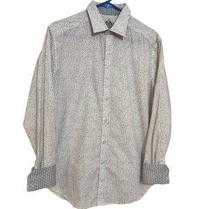Robert Graham Casual button down Shirt Mens Small Blue Polka Dot Classic Fit